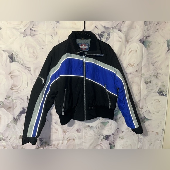 polaris Jackets & Blazers - Vintage Polaris Snowmobile /Ski Racing Jacket - Women's Large Blue Black 90s